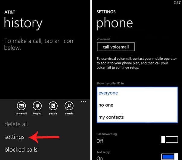 Hide your number while calling from your Windows phone