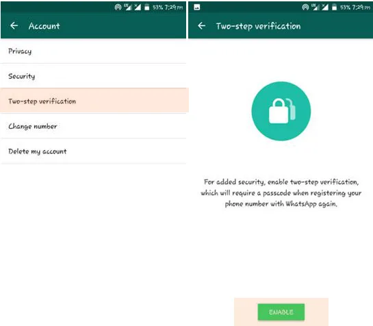 Whatsapp two step verification
