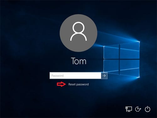 Password reset Windows 10