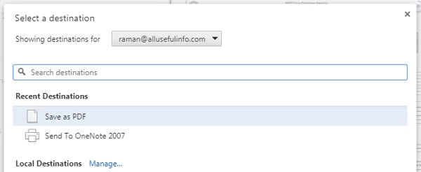 Save IRCTC ticket as PDF