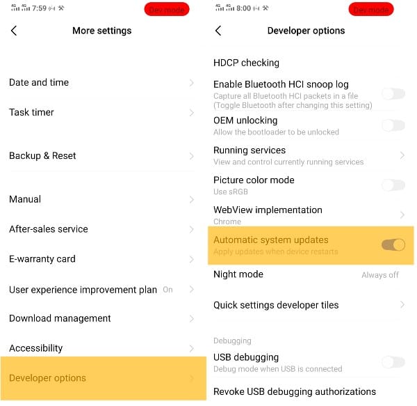 How to Turn Off/On Automatic System Updates in Android?