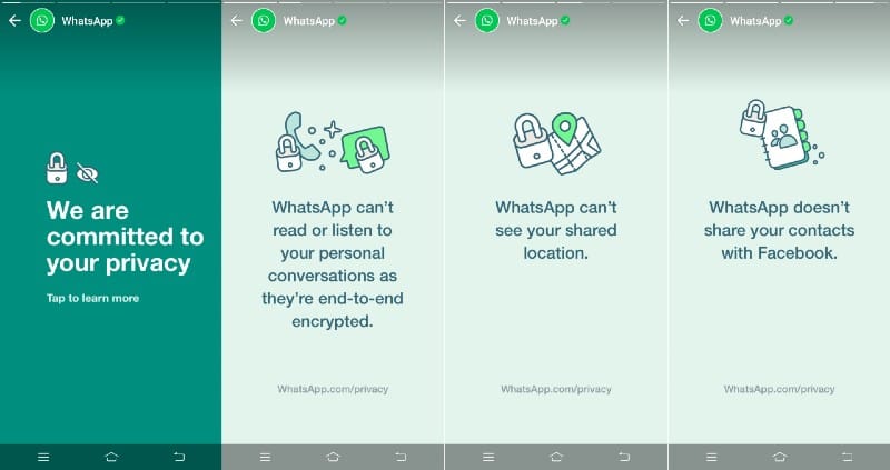 WhatsApp published stories about new policy update