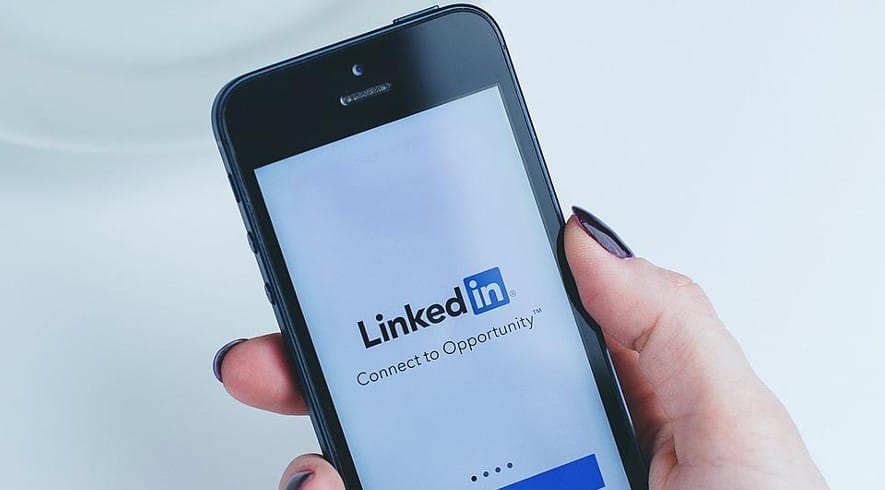 LinkedIn logo on mobile