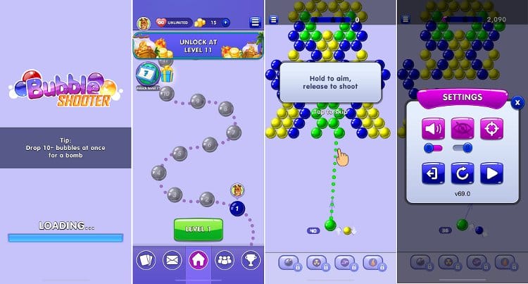 Bubble Shooter game for iPhone