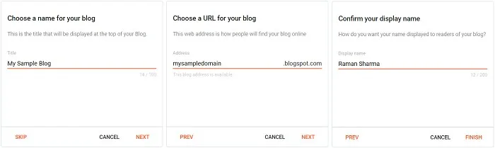 Create a Blogger blog