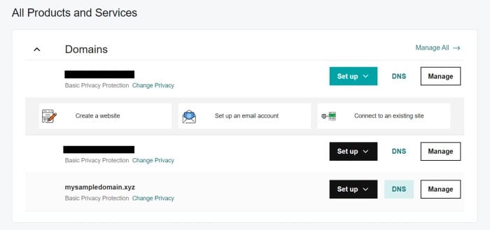 GoDaddy DNS settings