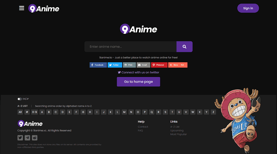 Website comes up with no ui : r/9anime