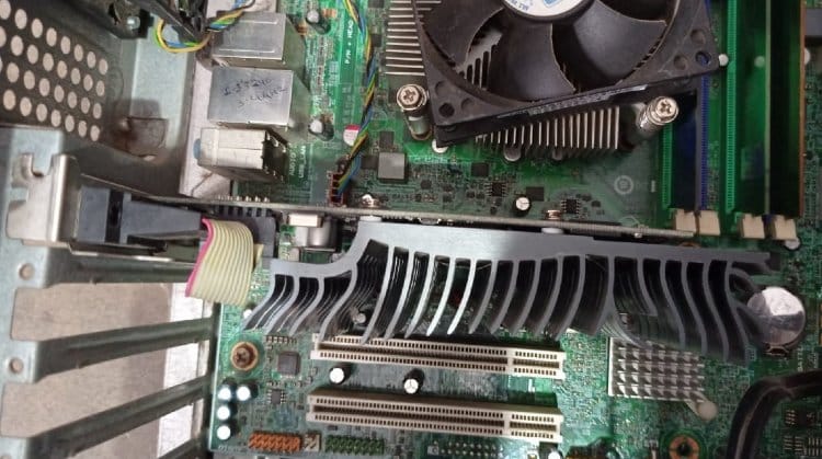 Graphics card installed in PCI slot