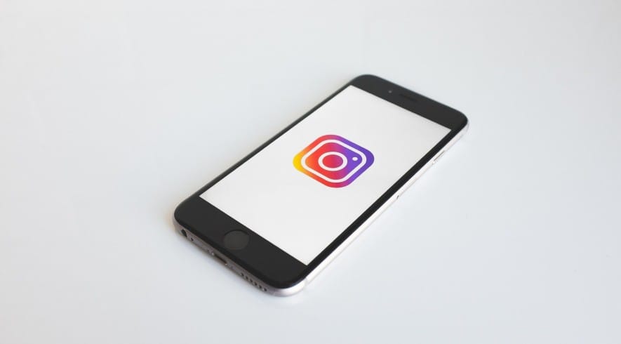 Instagram icon on smartphone