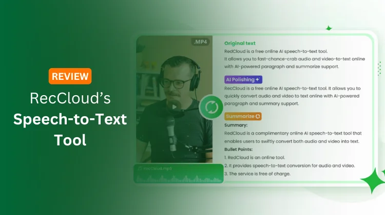 RecCloud Free Online AI Speech To Text Review Features Pros And Cons RecCloud Free Online AI Speech To Text Review Features Pros And Cons
