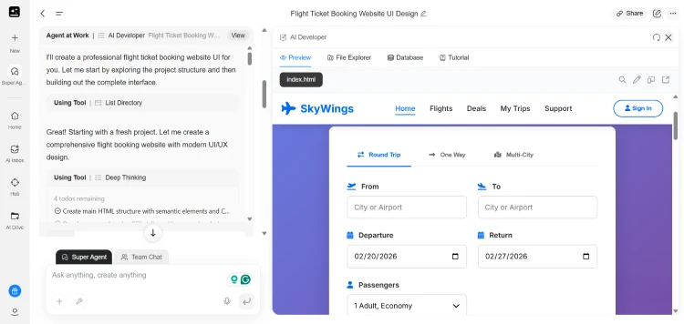 Genspark code generate