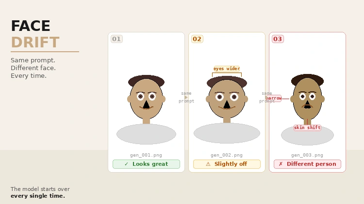 Face drift issue in AI influencer