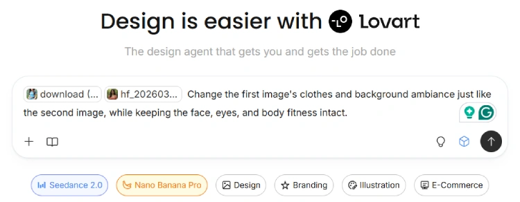 Lovart face swap using prompt